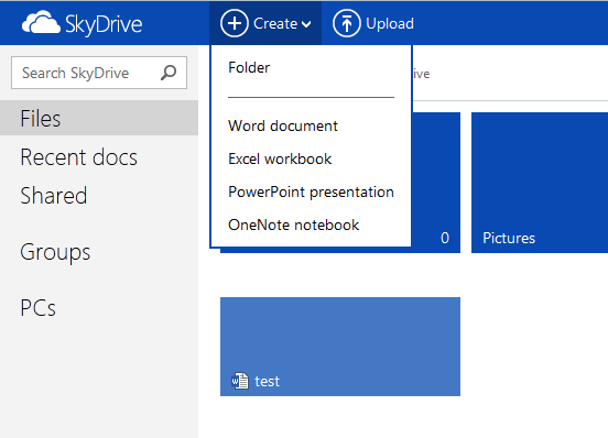 New Skydrive interface