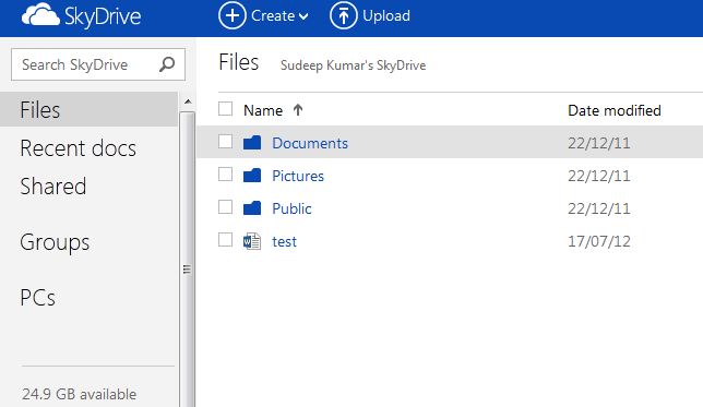 New Skydrive interface