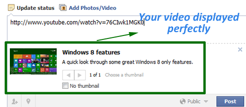 Youtube Video Preview On Facebook Not Displayed 